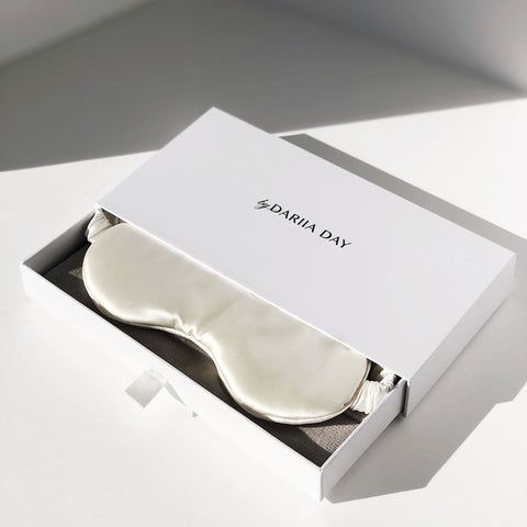 Silk Eye Mask Powder White