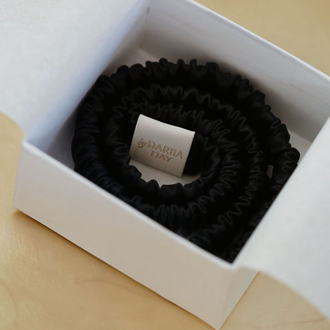 Silk Headband Midnight Black