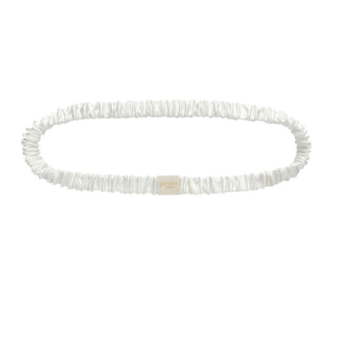 Silk Headband Powder White