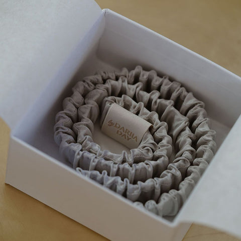 Silk Headband Silver Grey