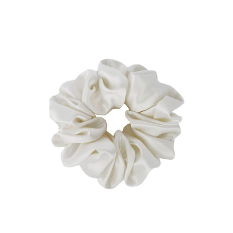 Silk Scrunchies Powder White